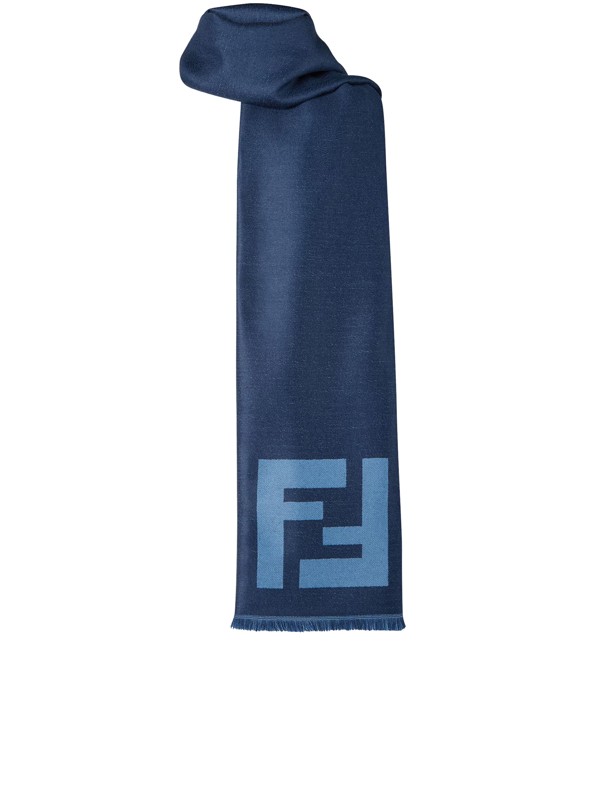 FF Long Rectangular Navy Geometric Scarf