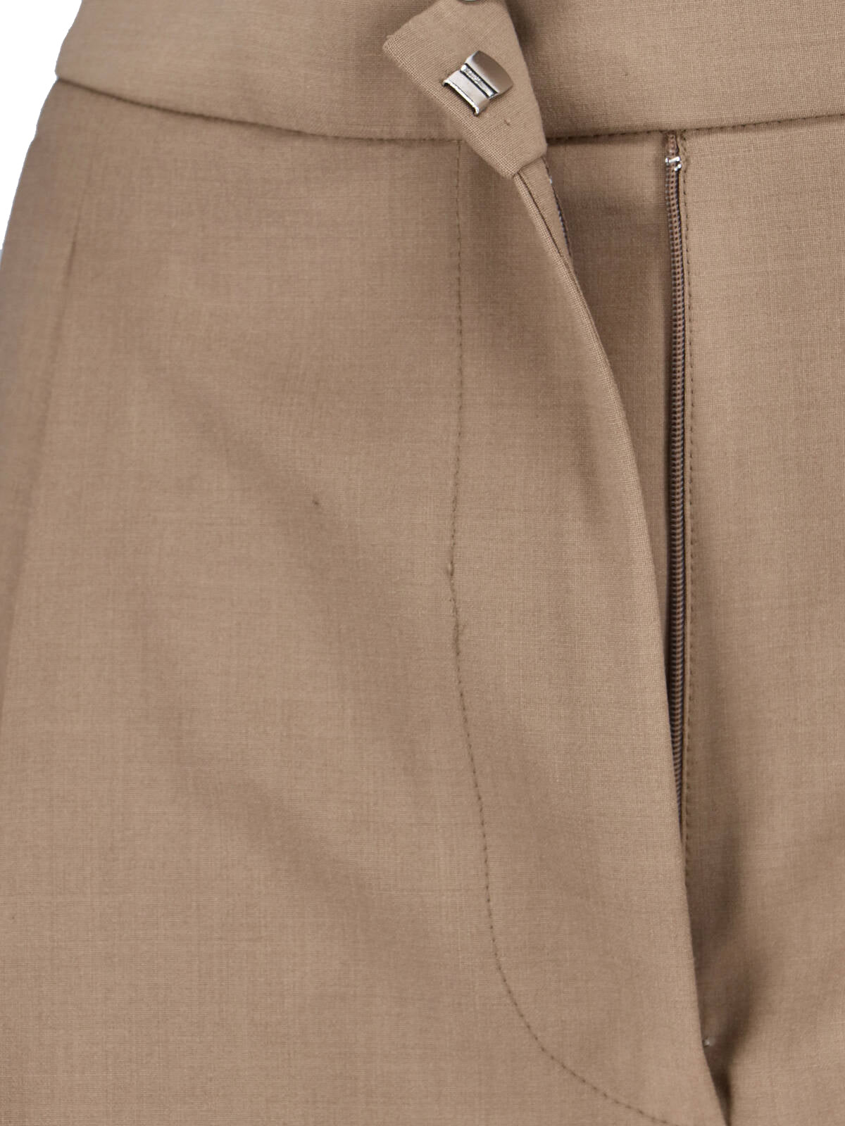 Brown Wool Blend Tailored Trousers
