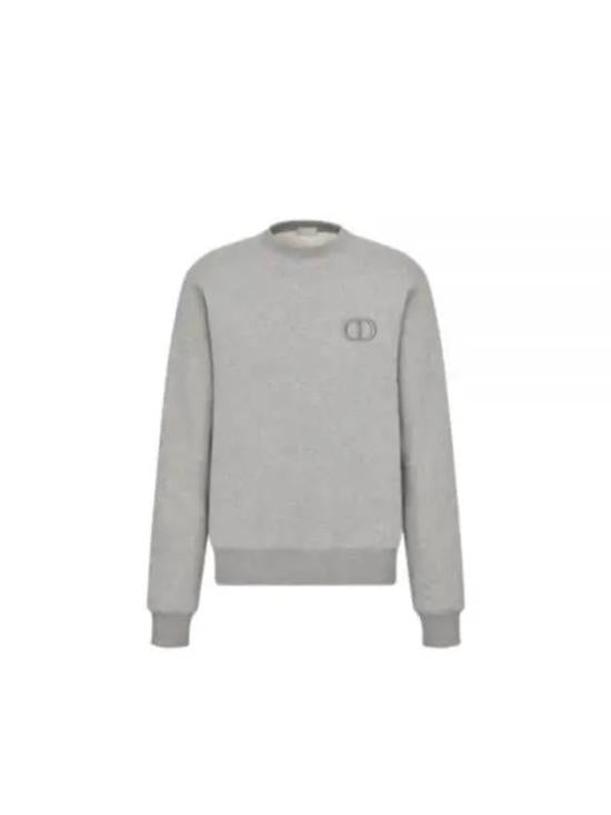 Minimalist Light Grey Long-Sleeve Sweatshirt with Ribbed Cuffs