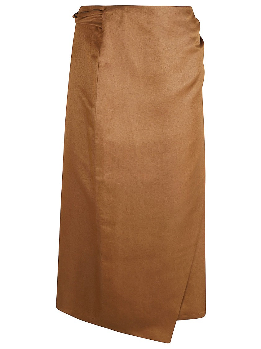 Wrap-Style Skirt With Tied Waist