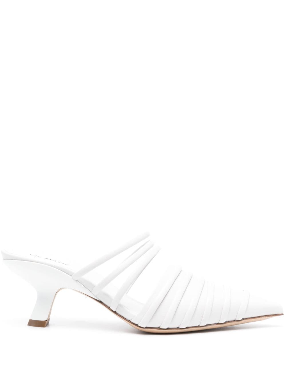 Polished White Calf Leather Sandals