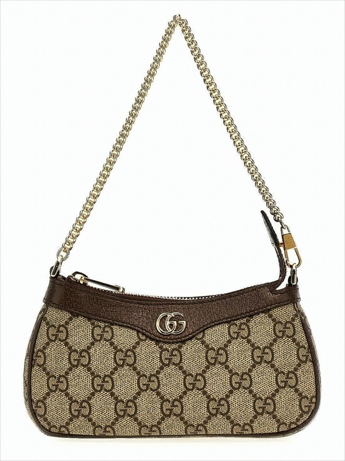 Classic Monogram Canvas Shoulder Bag with Gold-Tone Details