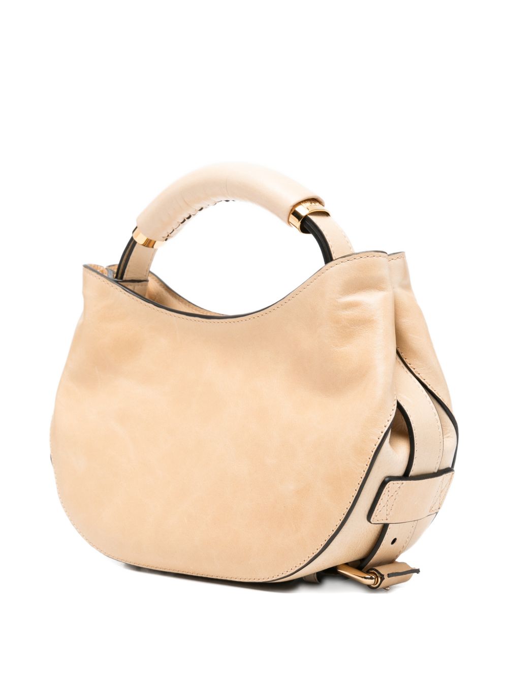 Crescent-Shaped Bag With Structured Handle