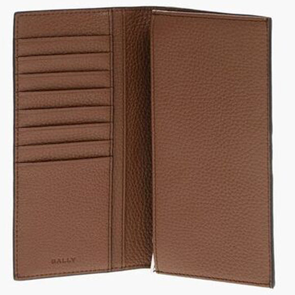Textured Calfskin Wallet with Contrasting Stripe Detail