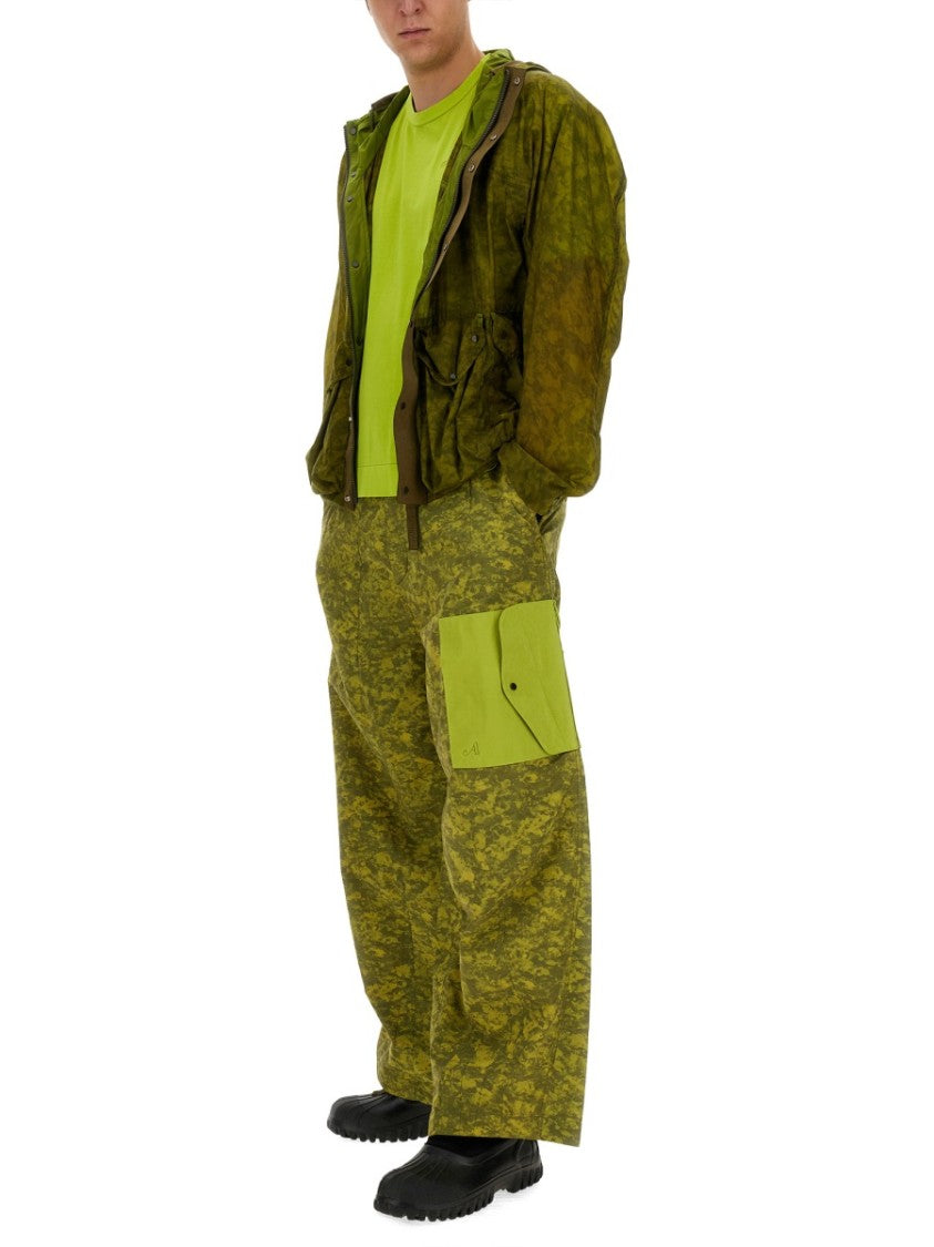 Wide-Leg Cargo Pants With Textured Pattern
