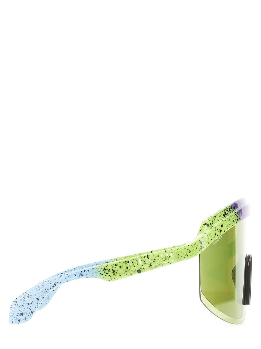 Oversized Multicolor Mask Frame Sunglasses