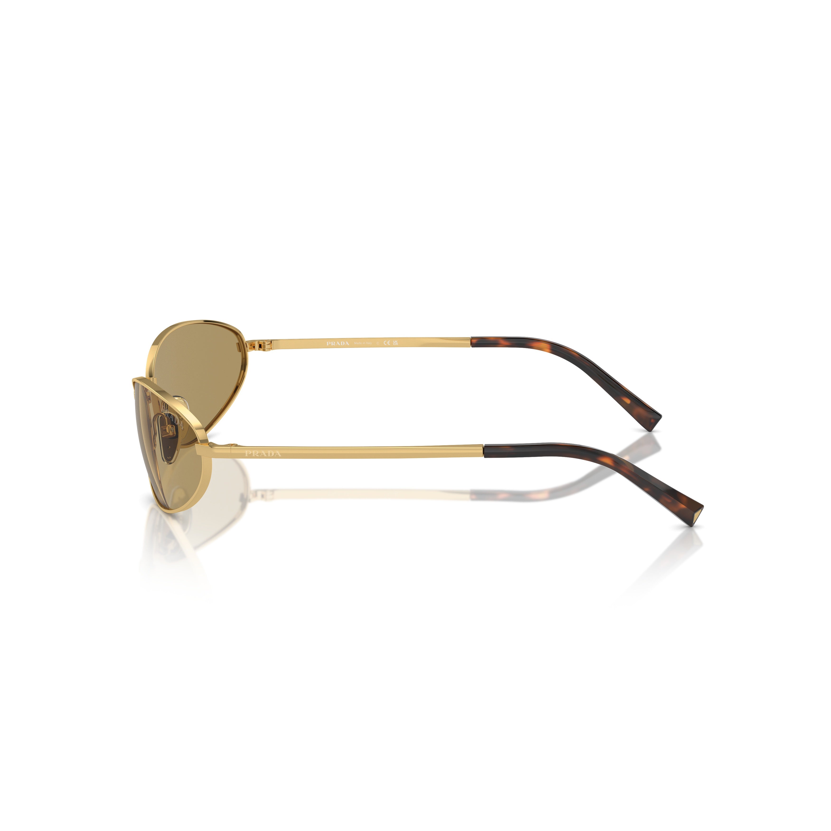 0pr A59s Oval Gold-Toned Metal Frame Sunglasses