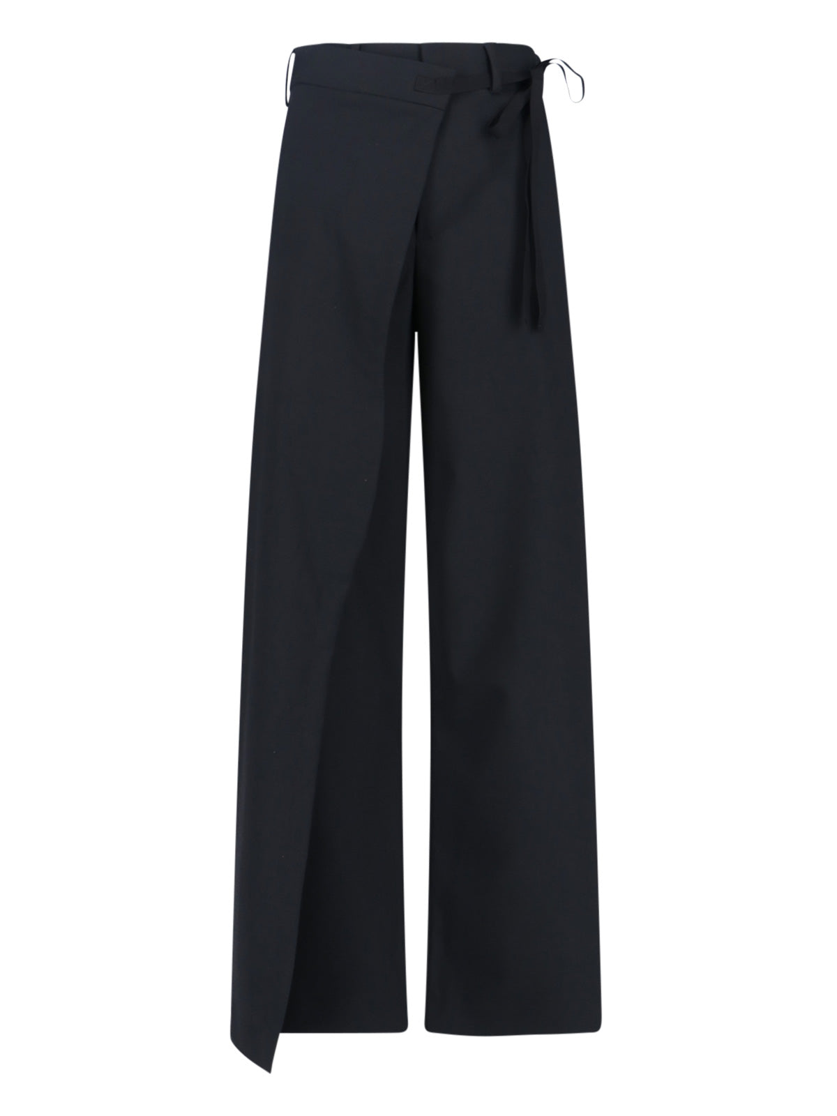 Tailored Black Trousers with Front Tie Detail