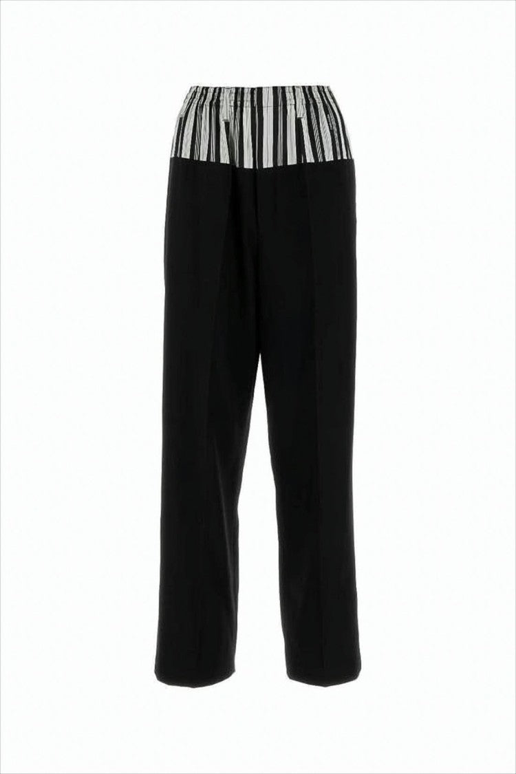 Cropped Straight Leg Fendi Pants with Elastic Waistband