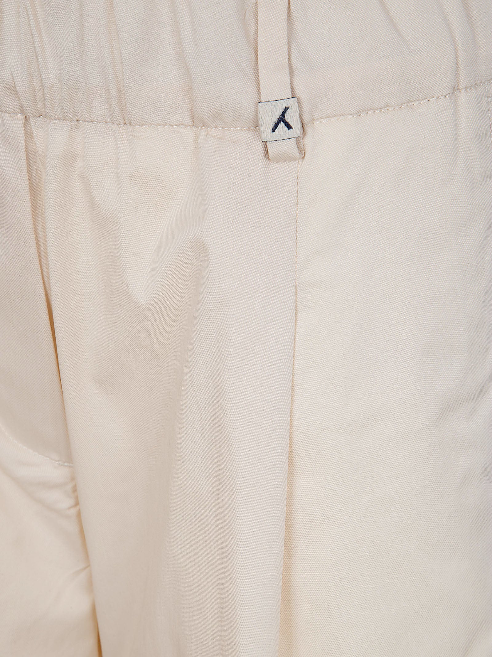 Straight-Leg Beige Trousers with Relaxed Fit and Subtle Sheen