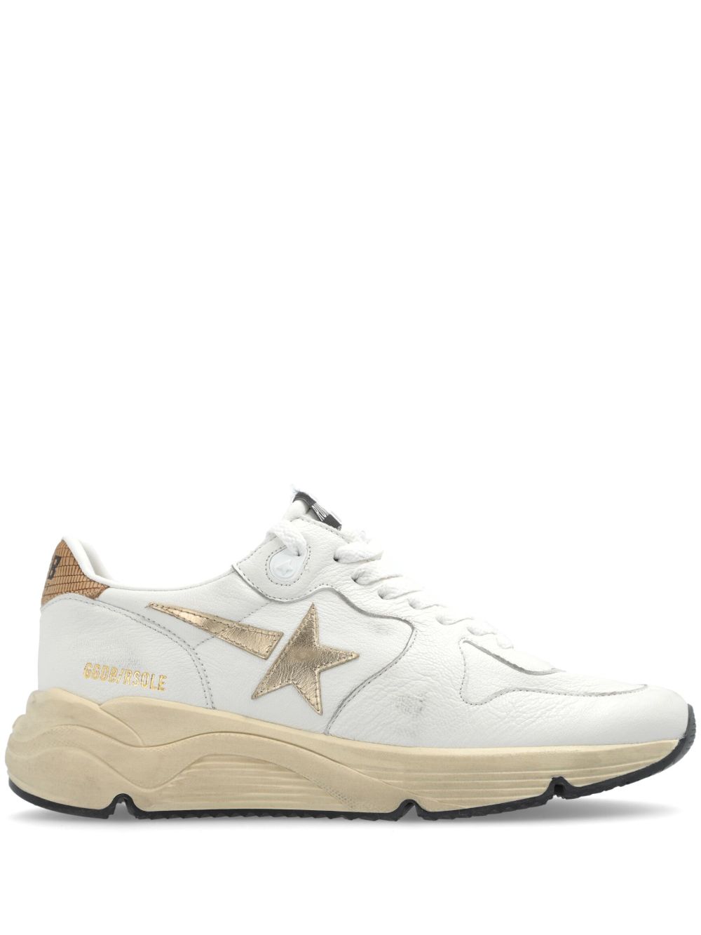 Distressed White Leather Sneakers