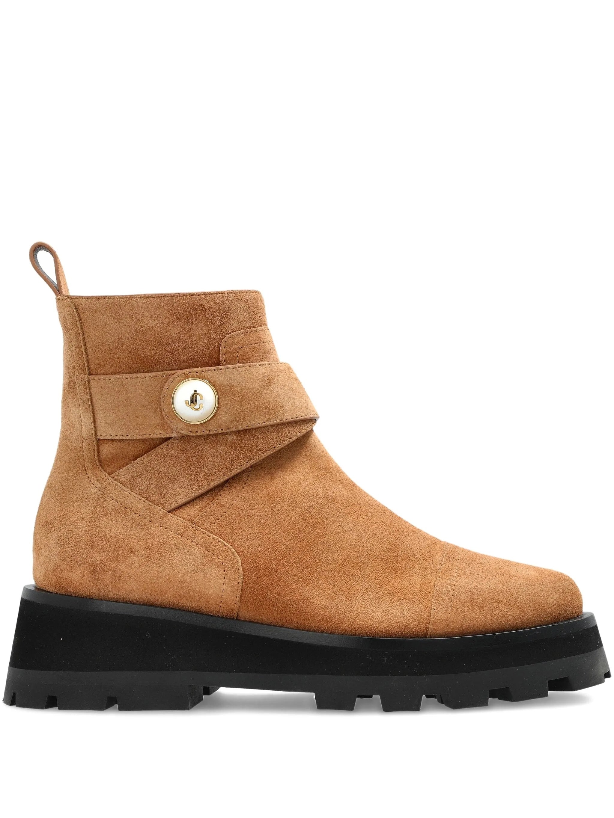 Brown Meena Flat Suede Ankle Boots