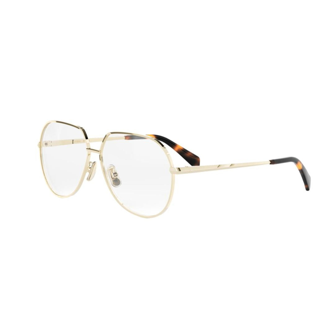 Cl50164u Geometric Gold-Tone Metal Eyeglasses