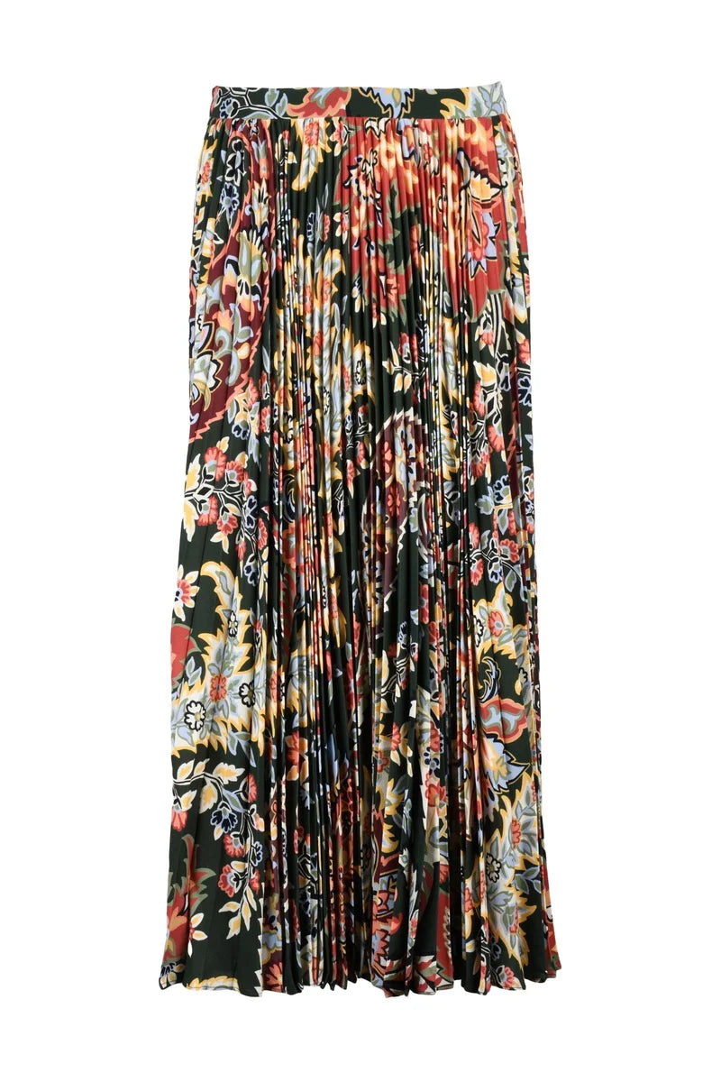 Long Pleated Skirt - Multicolor