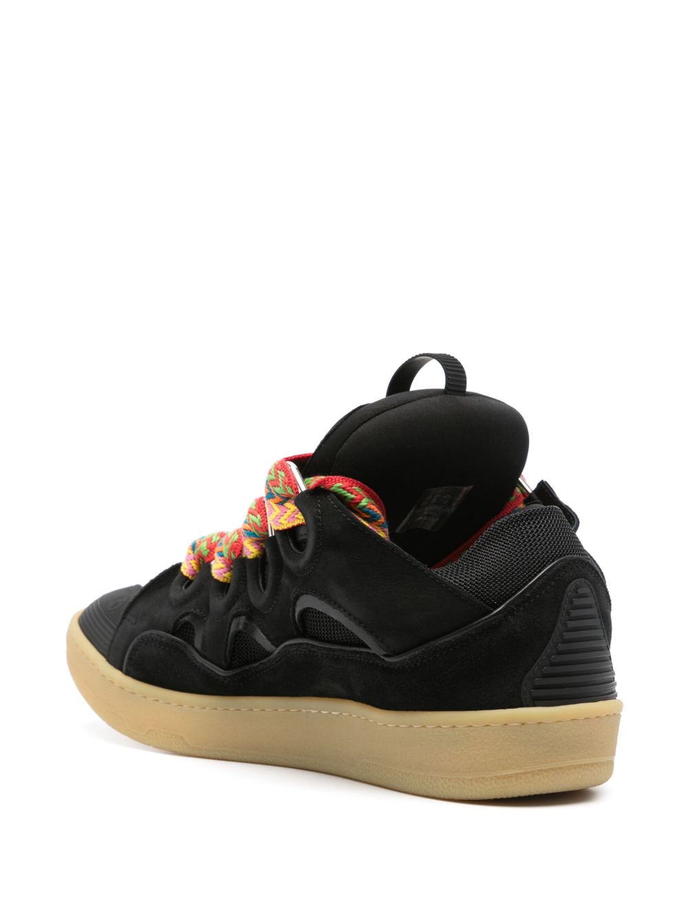 Panelled Padded Black Calf Suede Sneakers