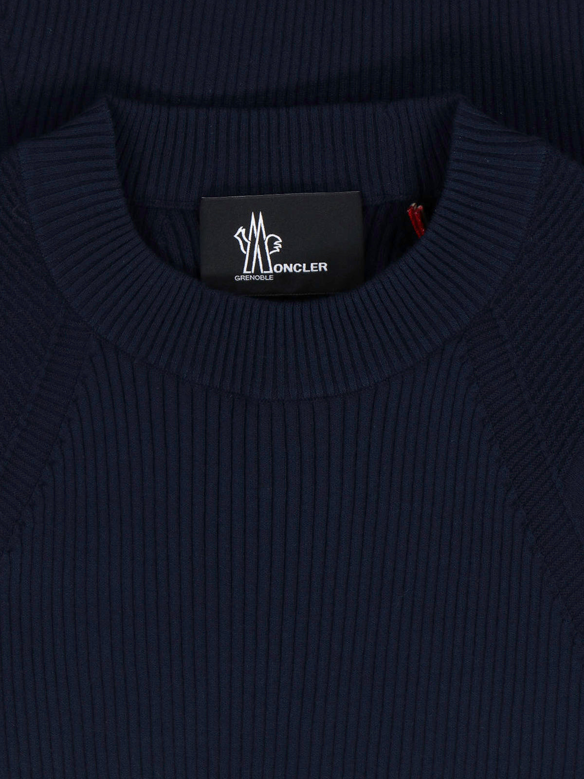 Blue Ribbed Viscose Blend Logo Sweater
