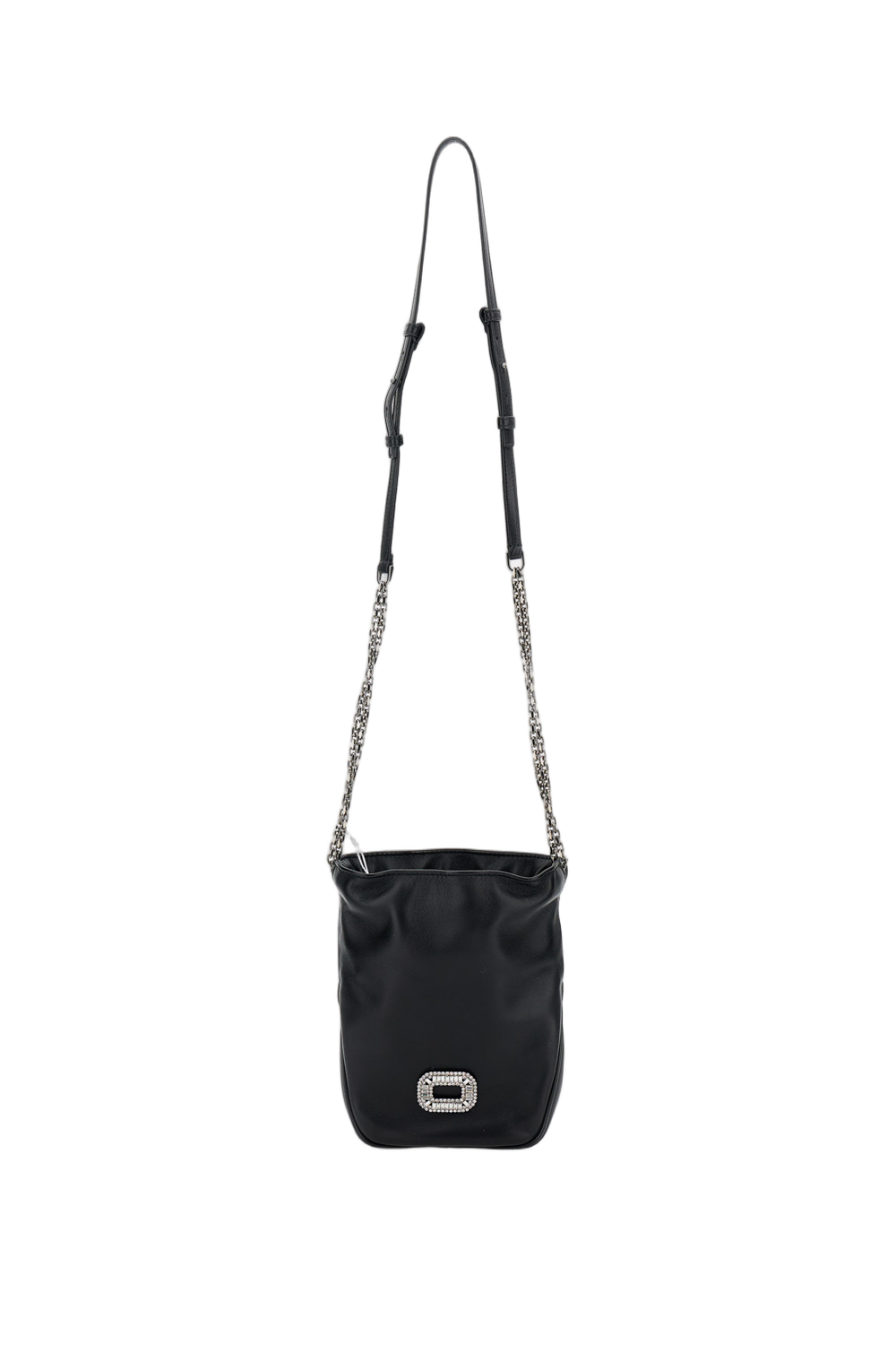Soft Leather Shoulder Bag With Silver Embellishment