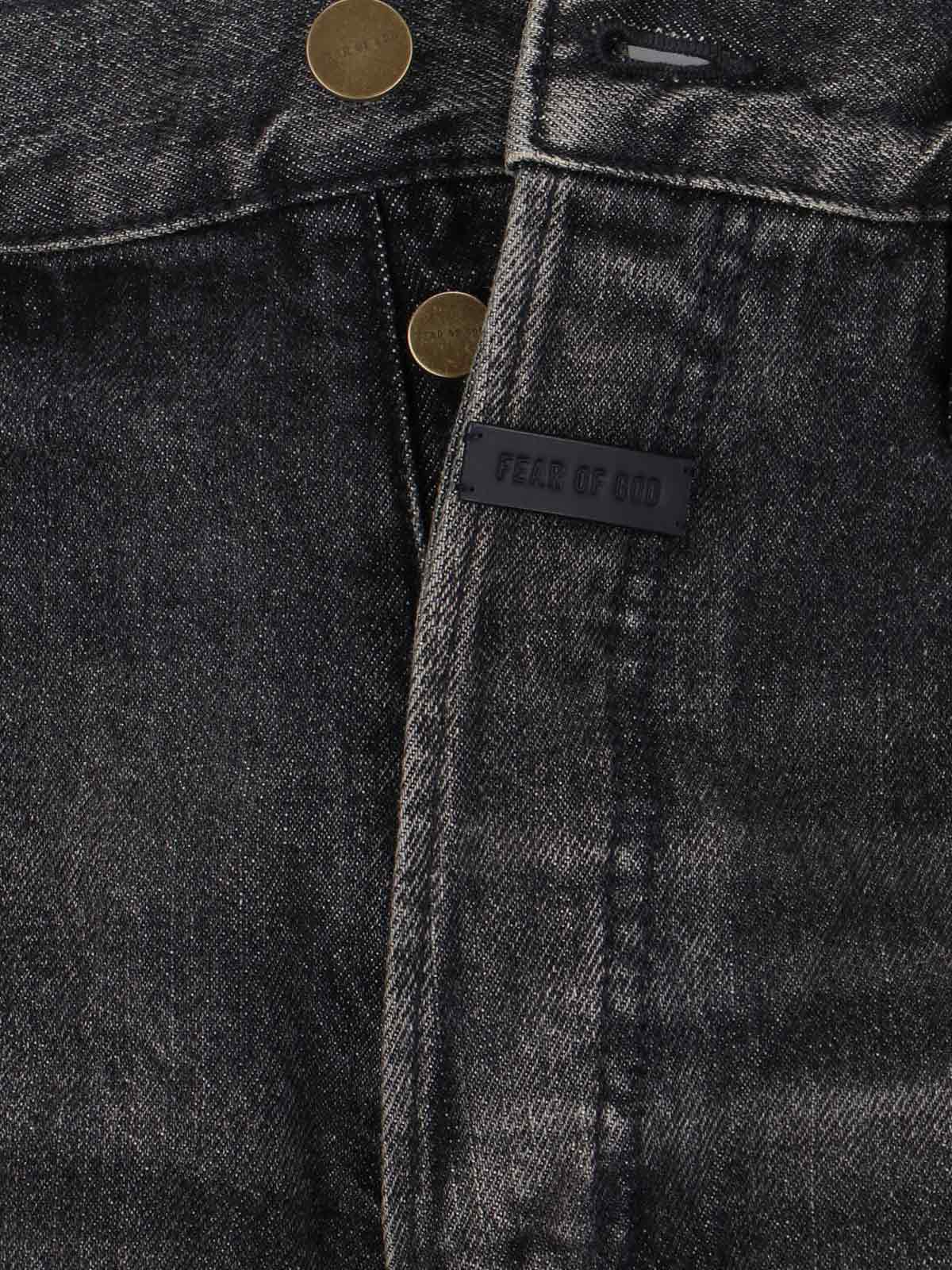 Straight-Leg Black Denim Jeans With Logo Detail