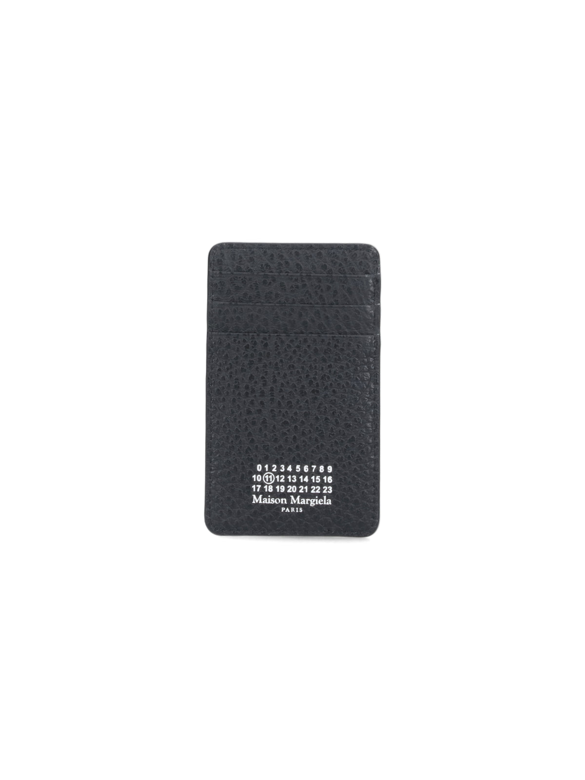 Compact Textured Black Wallet With Signature Logo