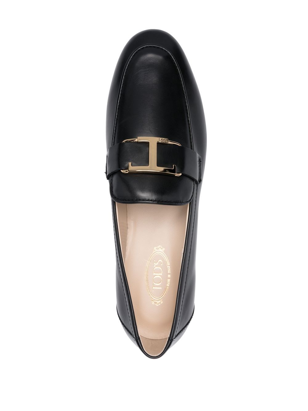 Almond Toe Slip-On Sandals in Black Calf Leather