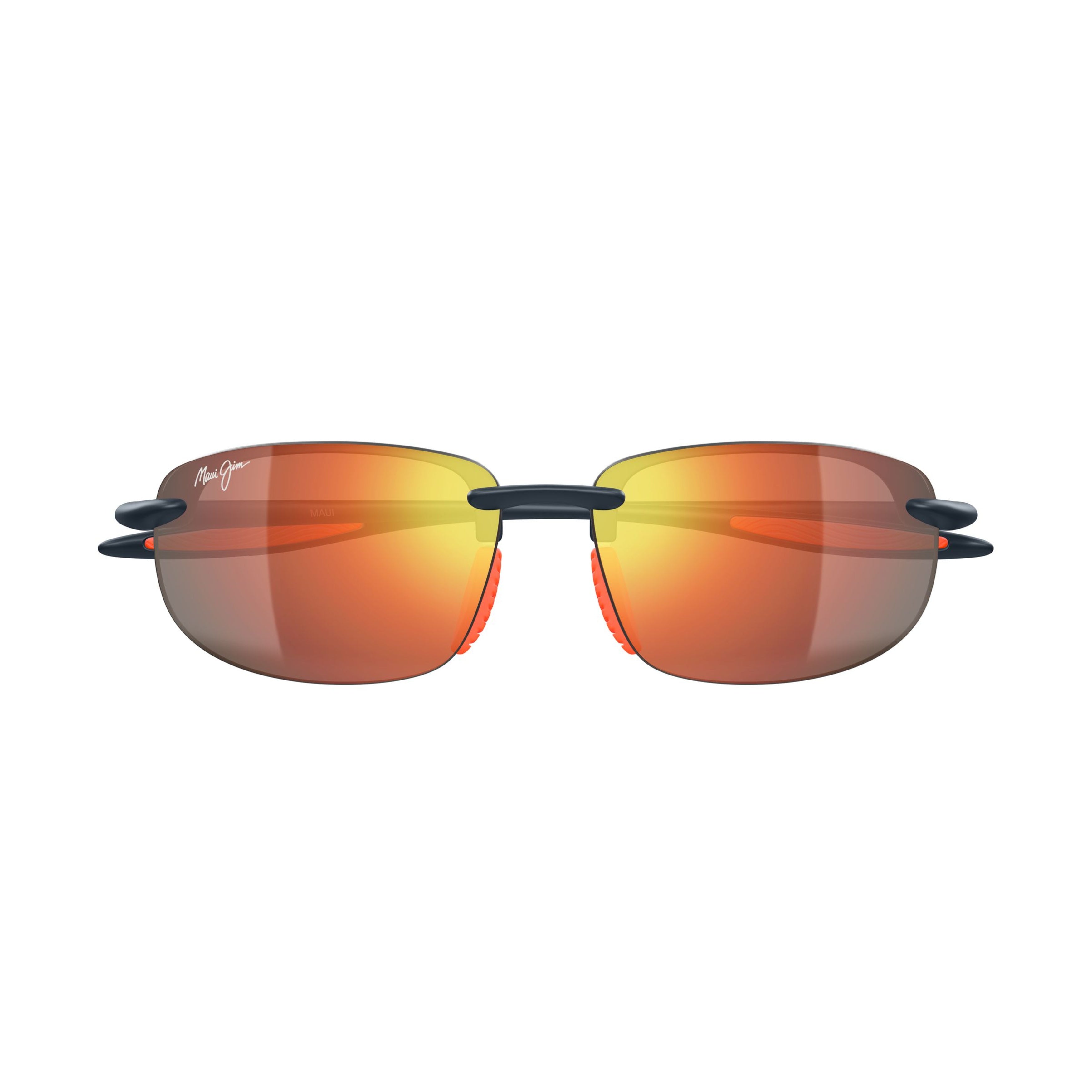 Hookipa Ultra Af Sleek Rimless Sunglasses with Reflective Orange Gradient