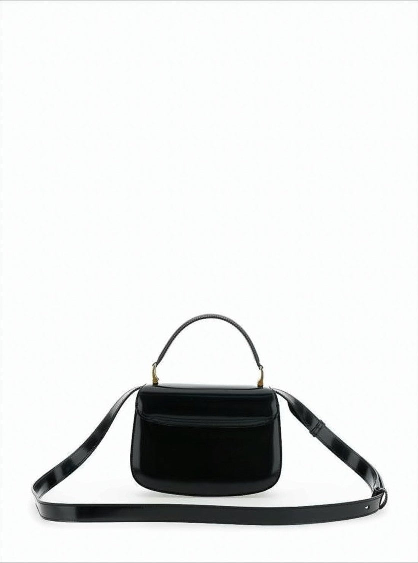 Structured Black Calf Leather Tote Bag