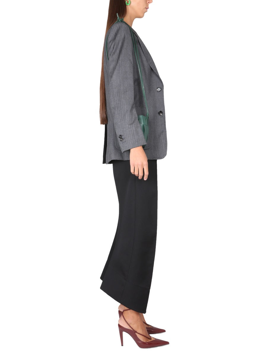 Textured Chevron Pattern Wool Jacket