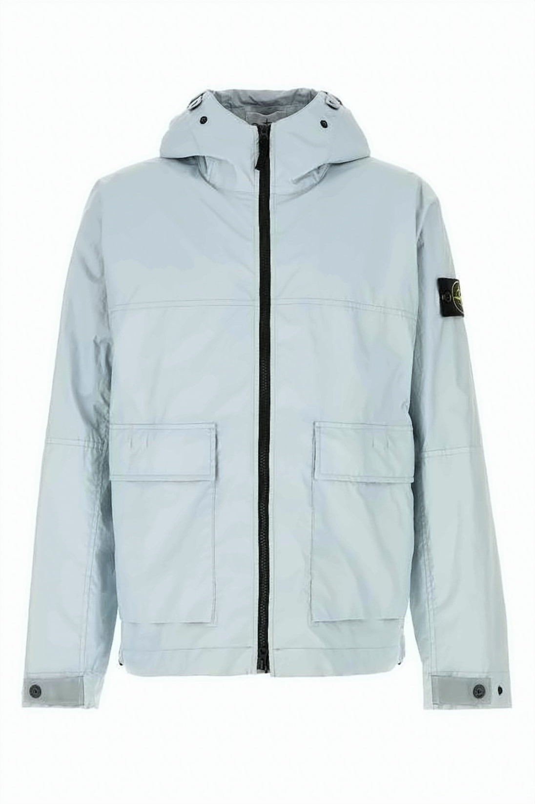 Silver Polyamide Jacket with Distinctive Patch
