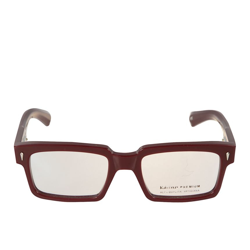 Premium 2 Bold Rectangular Burgundy Eyeglasses with Metallic Accents