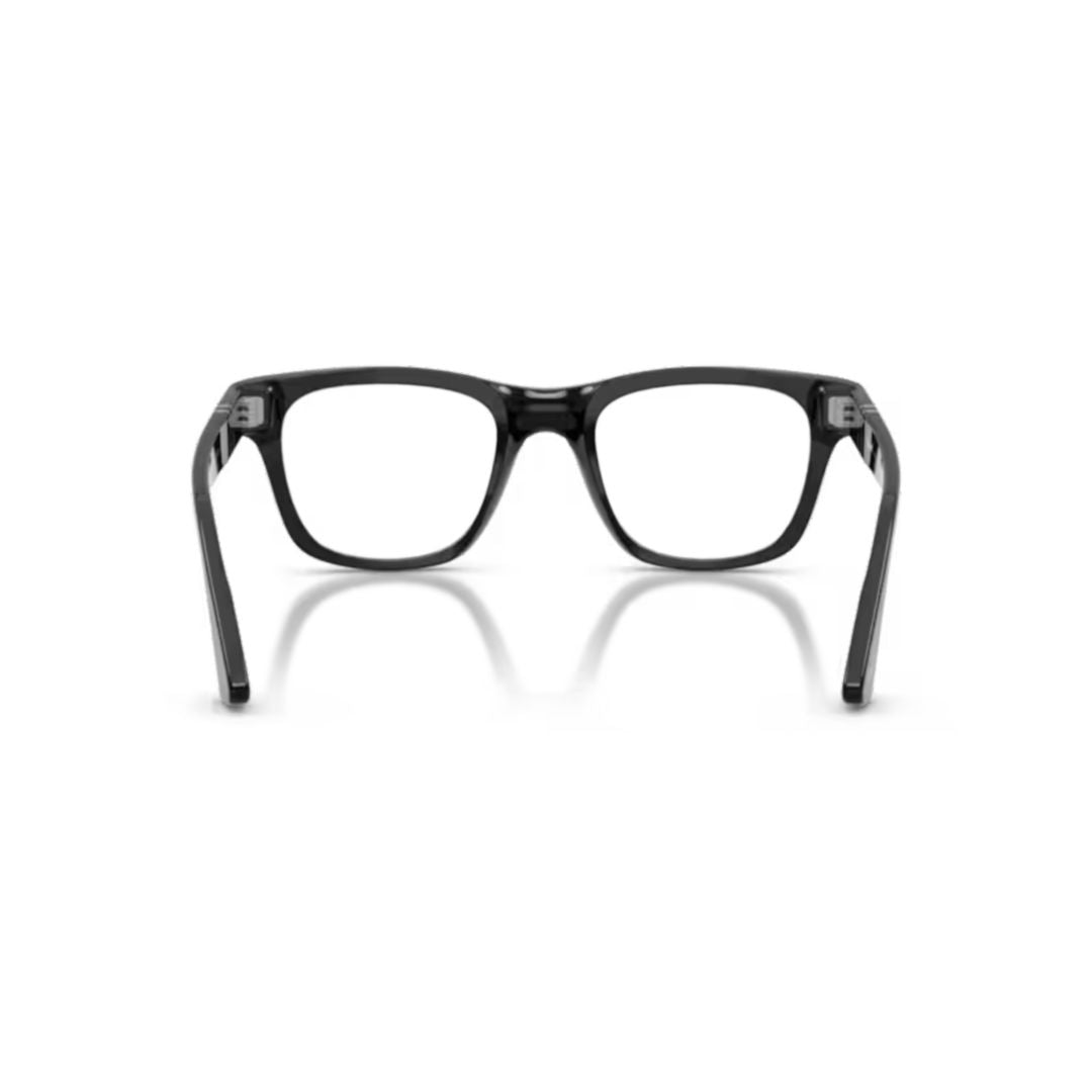 0po3389v Rectangular Black Acetate Eyeglasses with Arrow Detail