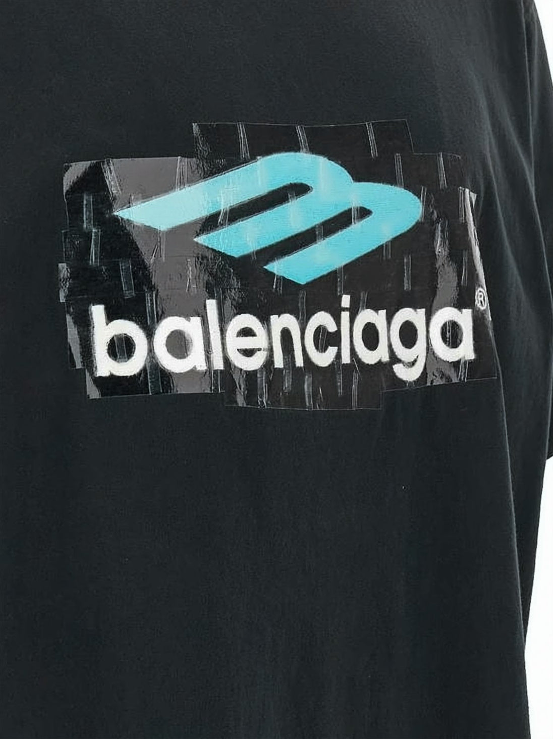 Black Graphic Logo Relaxed Cotton T-Shirt