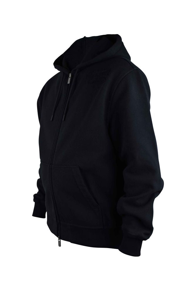 Hooded Black Cotton Vest with Embroidered Logo