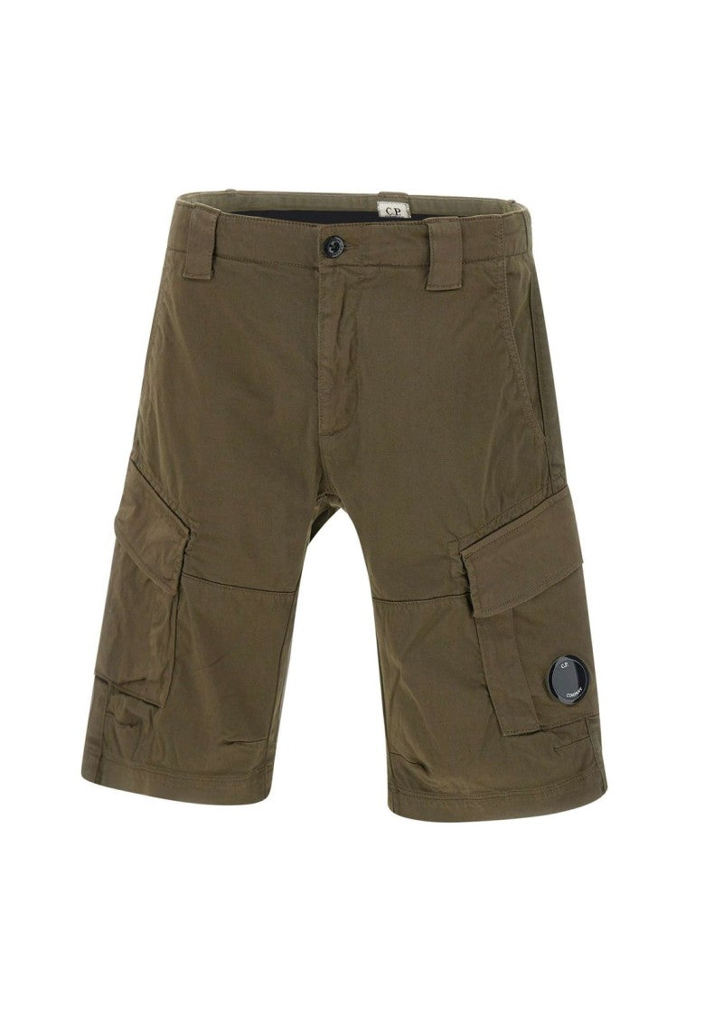 Structured Brown Shorts With Multiple Pockets