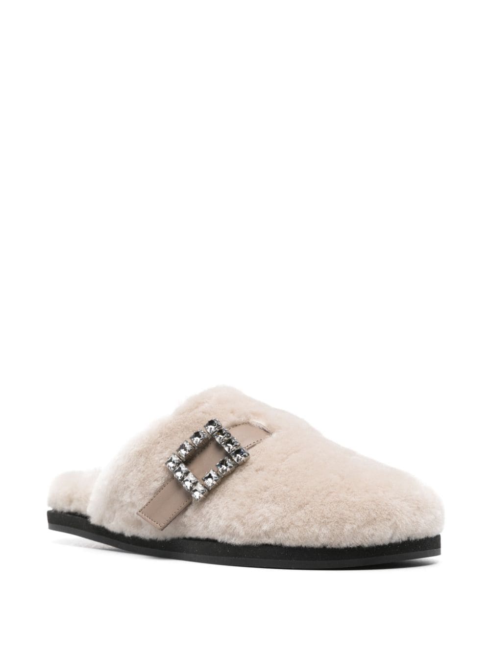 Slip-On Sandals with Fleece Texture