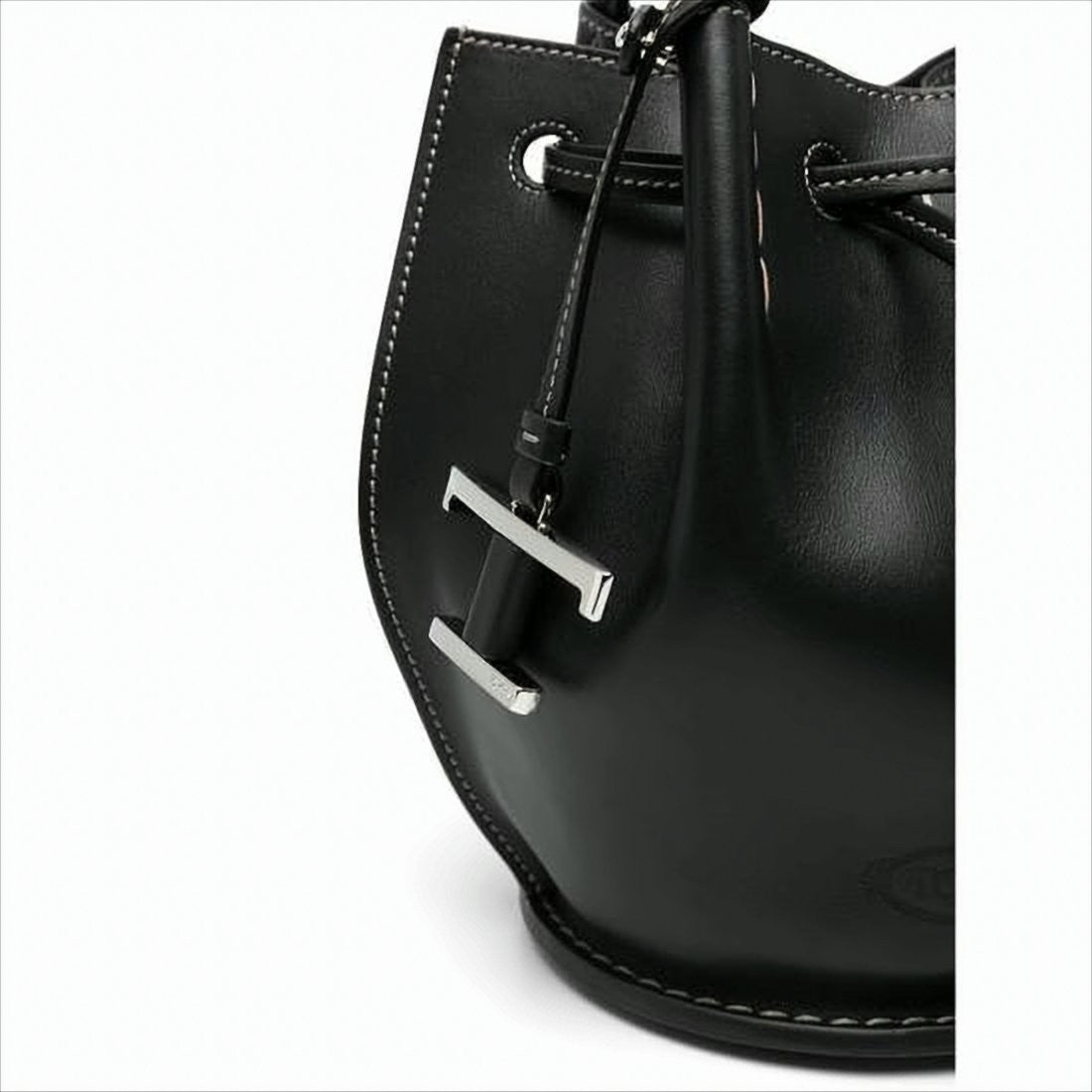 Structured Black Calf Leather Tote Bag