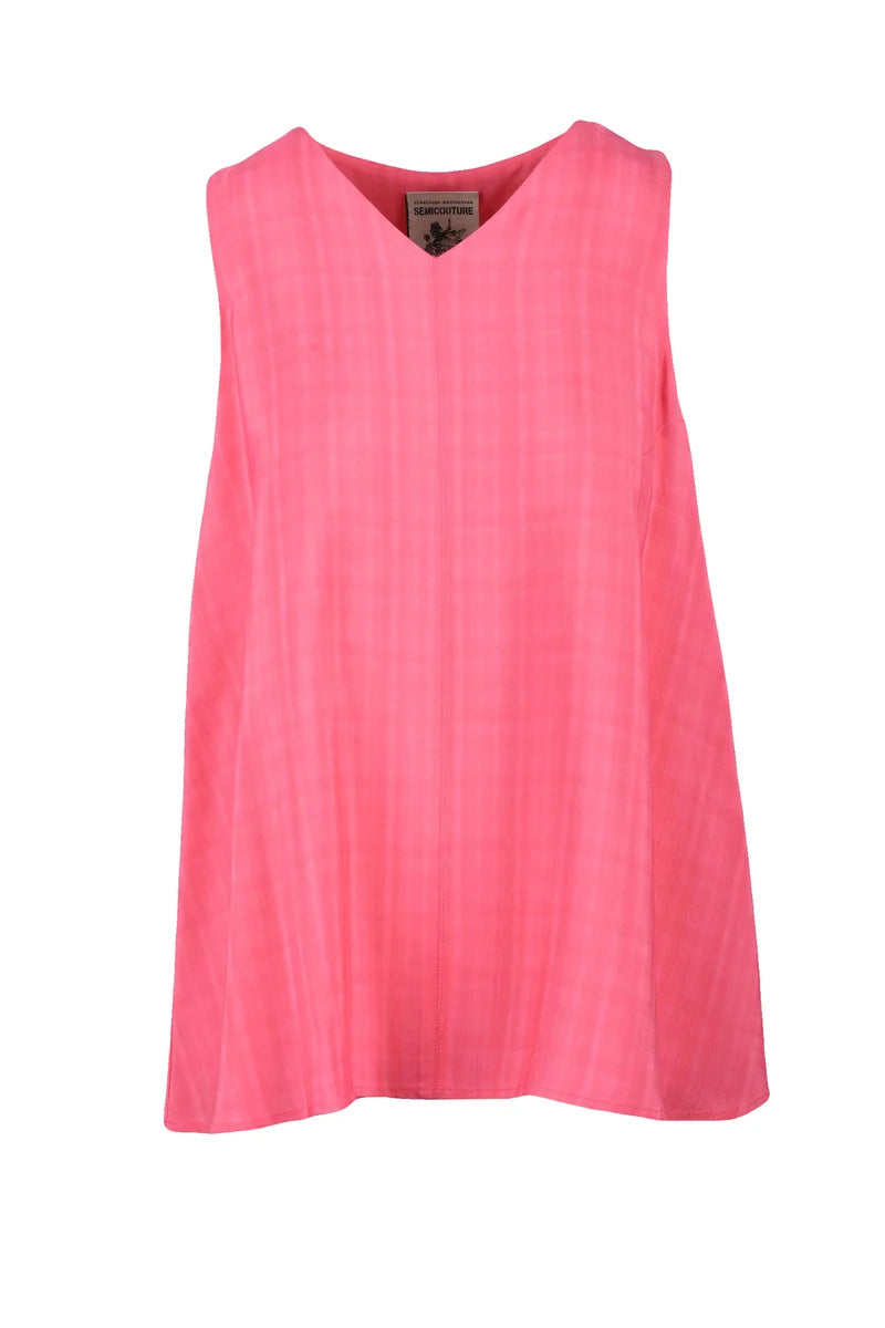 Flared Viscose Top - Pink