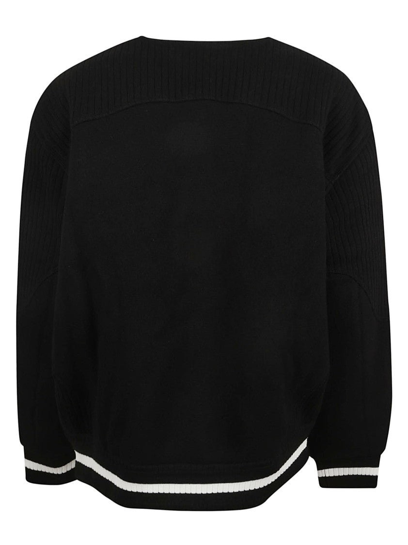 Structured Black Coat With Ribbed Detailing