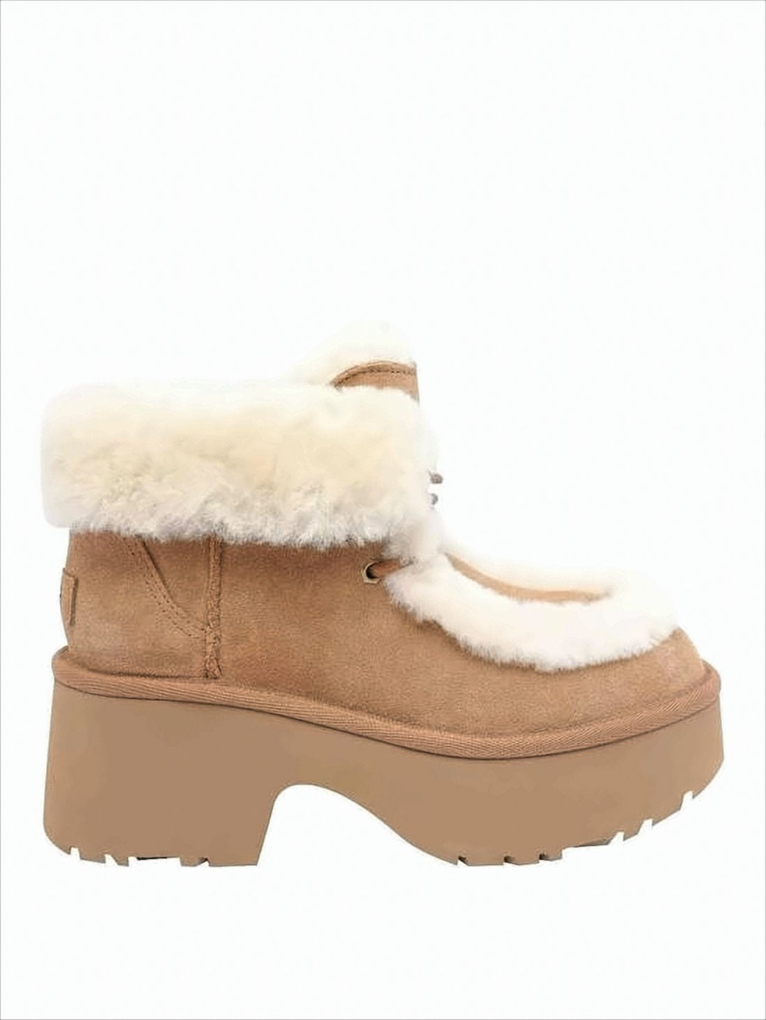 Chunky Platform Boots with Plush Shearling Collar