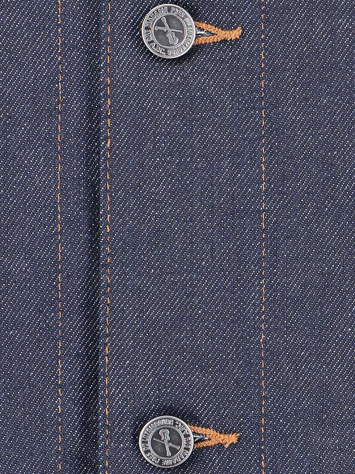 Classic Blue Denim Jacket with Curved Hem