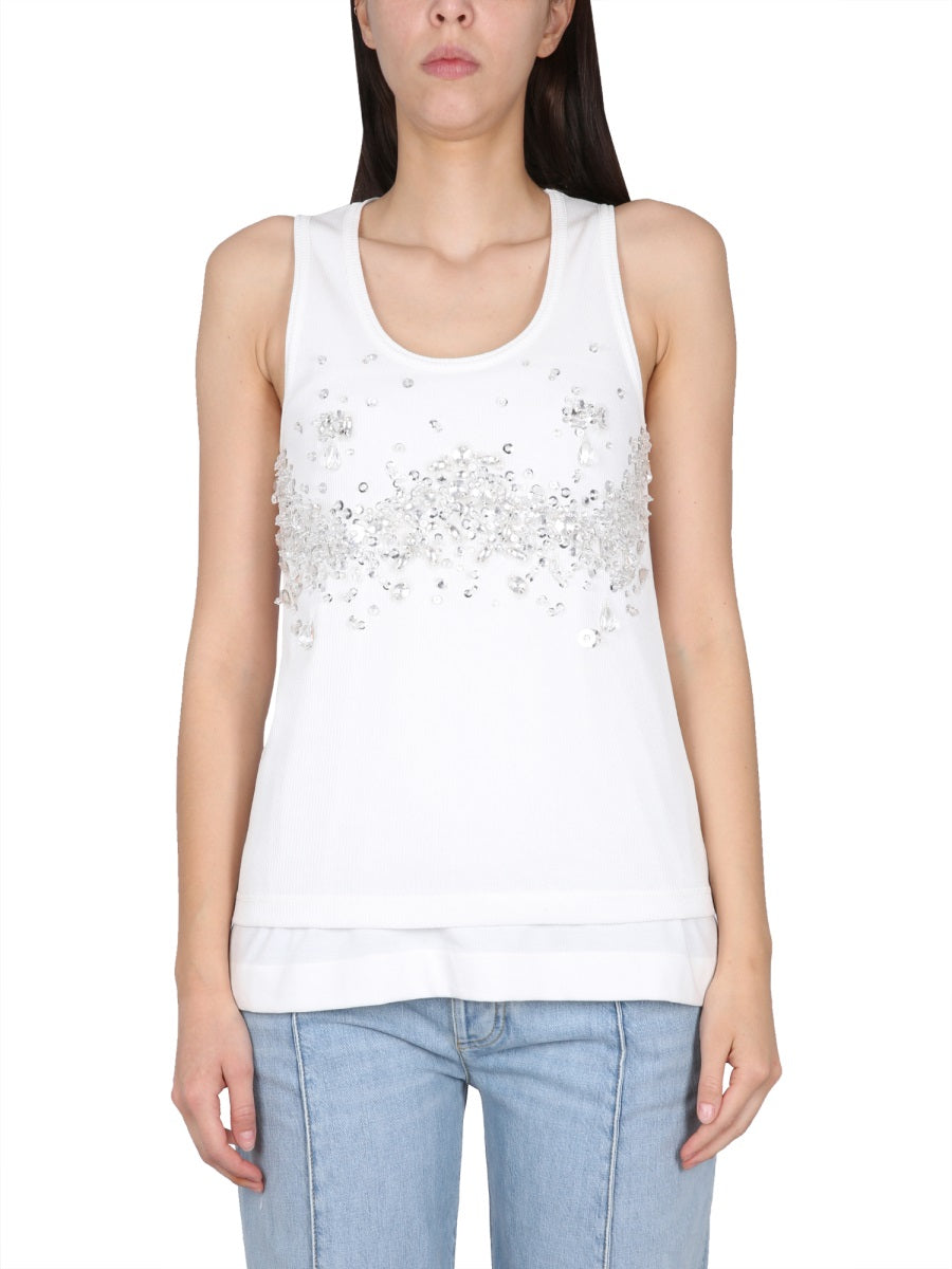 Double-Layered Jersey Top with Smooth Seamless Design