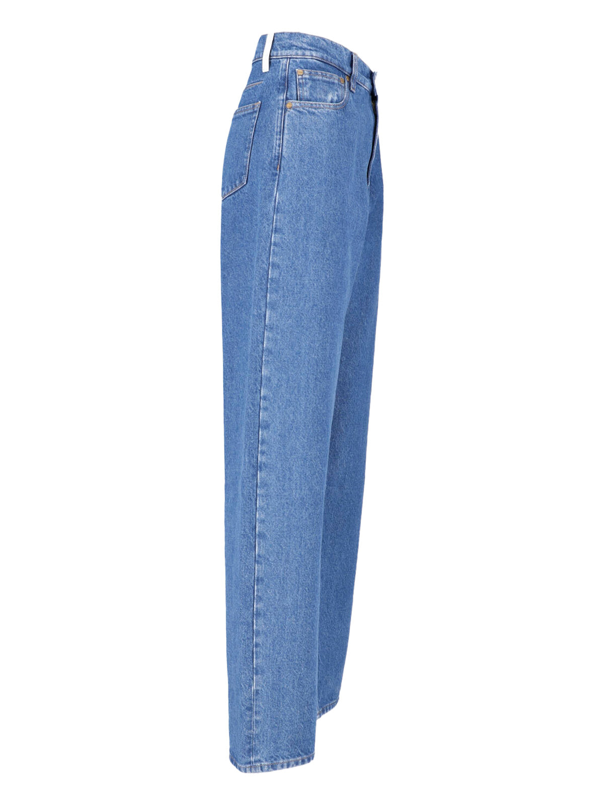 Blue Mid-Rise Straight-Leg Denim Jeans