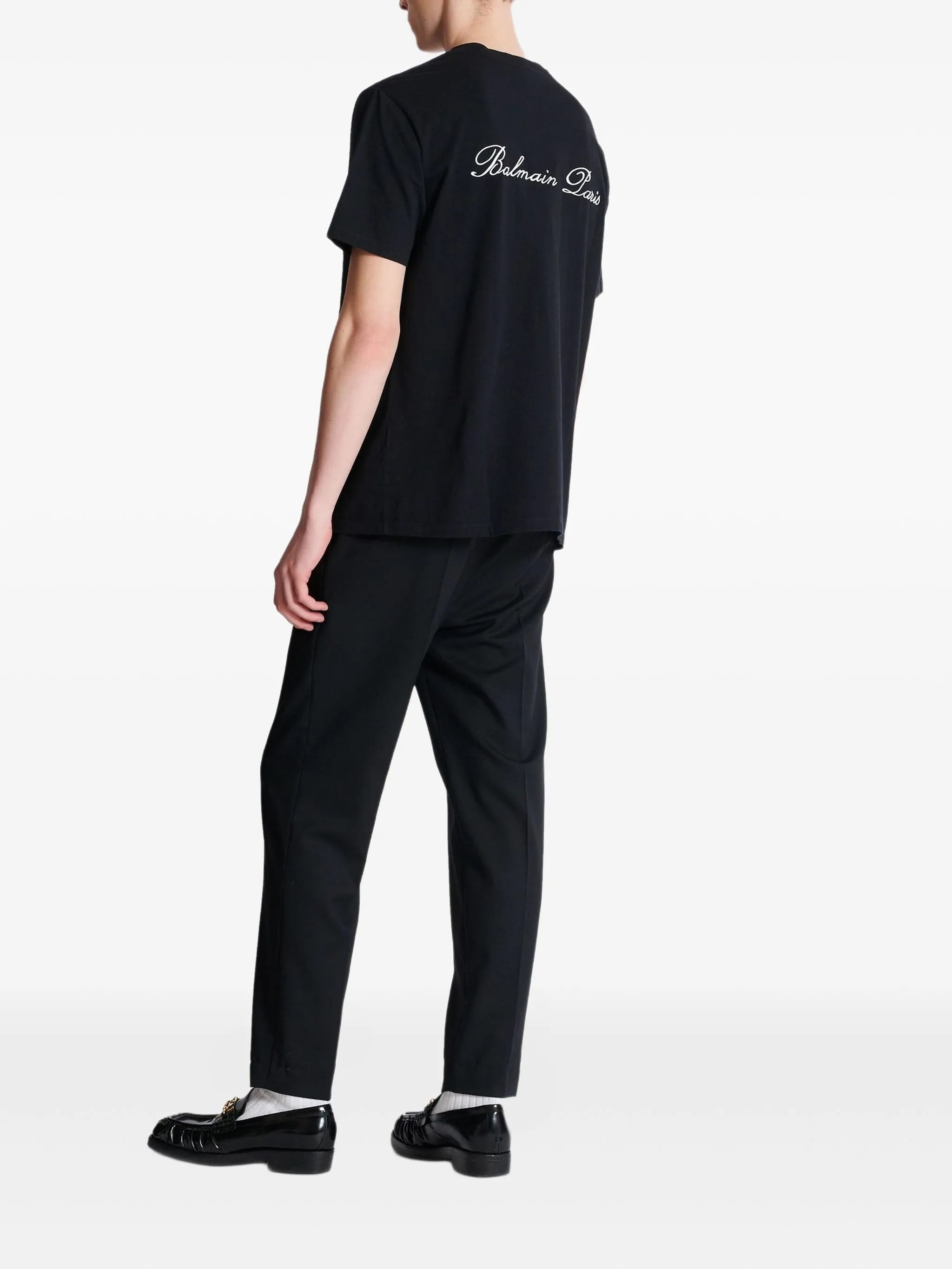 Black Loose Ss Script Logo T-Shirt