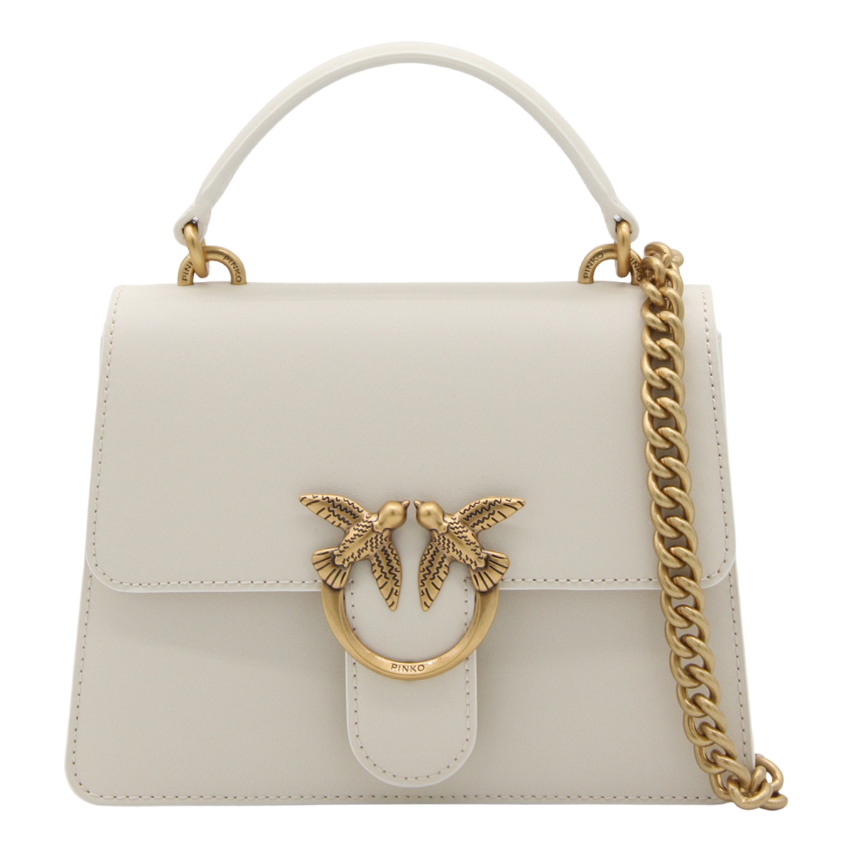 Structured Handbag with Gold-tone Chain