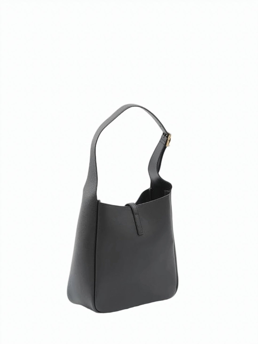 Supple Grained Leather Small Shoulder Bag with Logo Closure