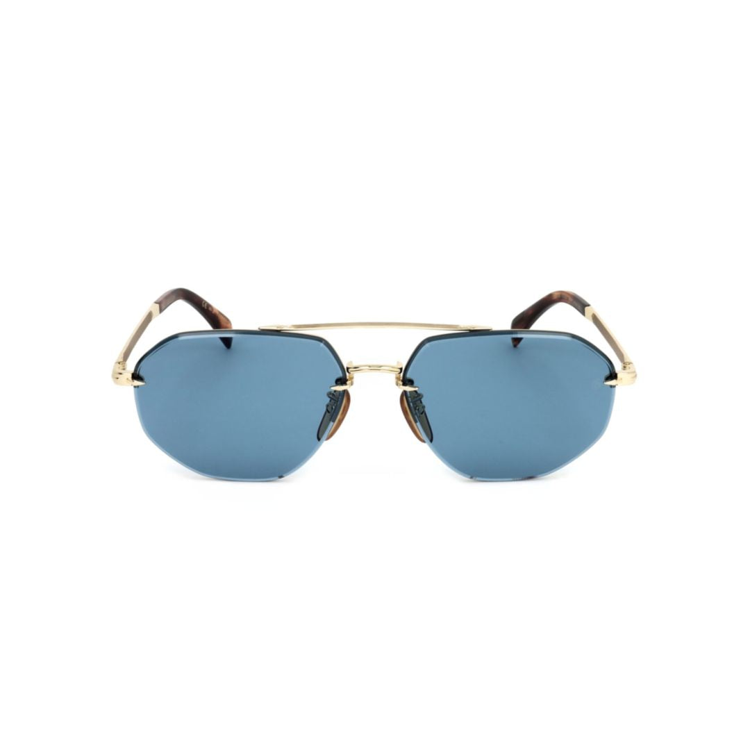 Db 1101/G/S Geometric-Shaped Gold Metal Frame Sunglasses