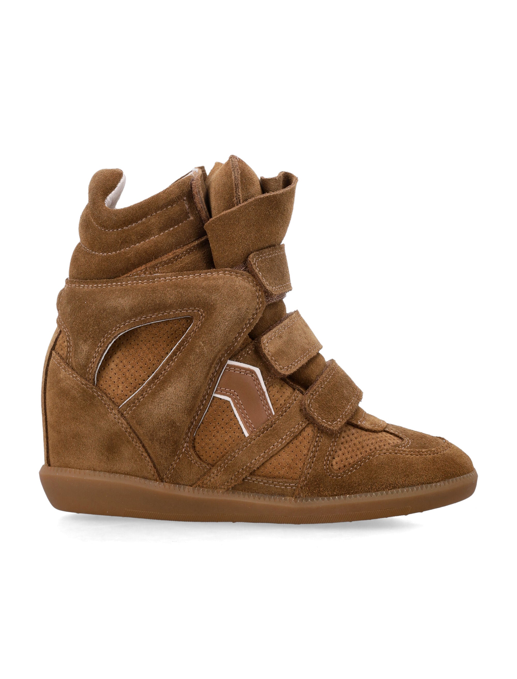 Zamszowe sneakersy na koturnie z wewnętrznym podwyższeniem