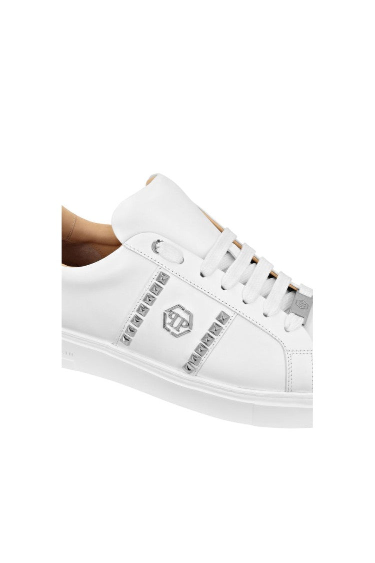 Leather Sneakers with Stylish Embellishments