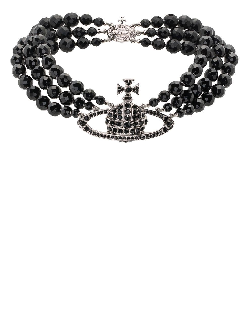 Layered Necklace with Silver-Tone Orb