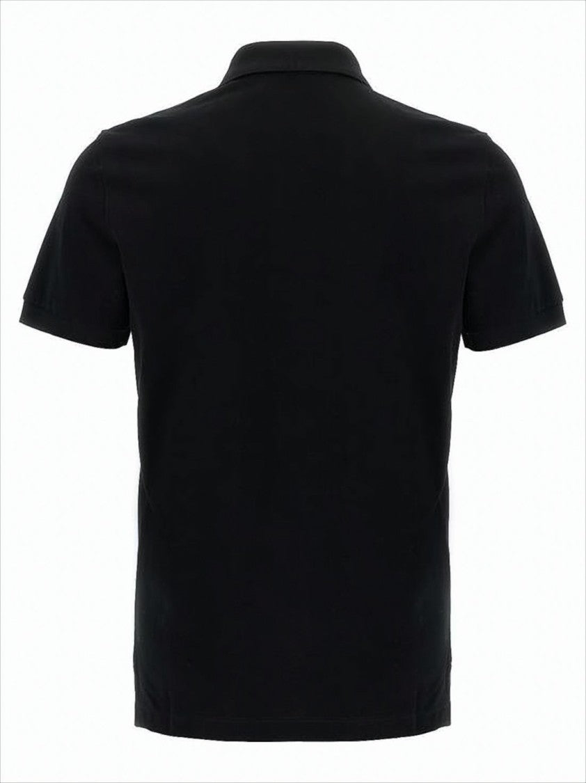 Short-Sleeve Black Polo Shirt With Subtle Logo Detail