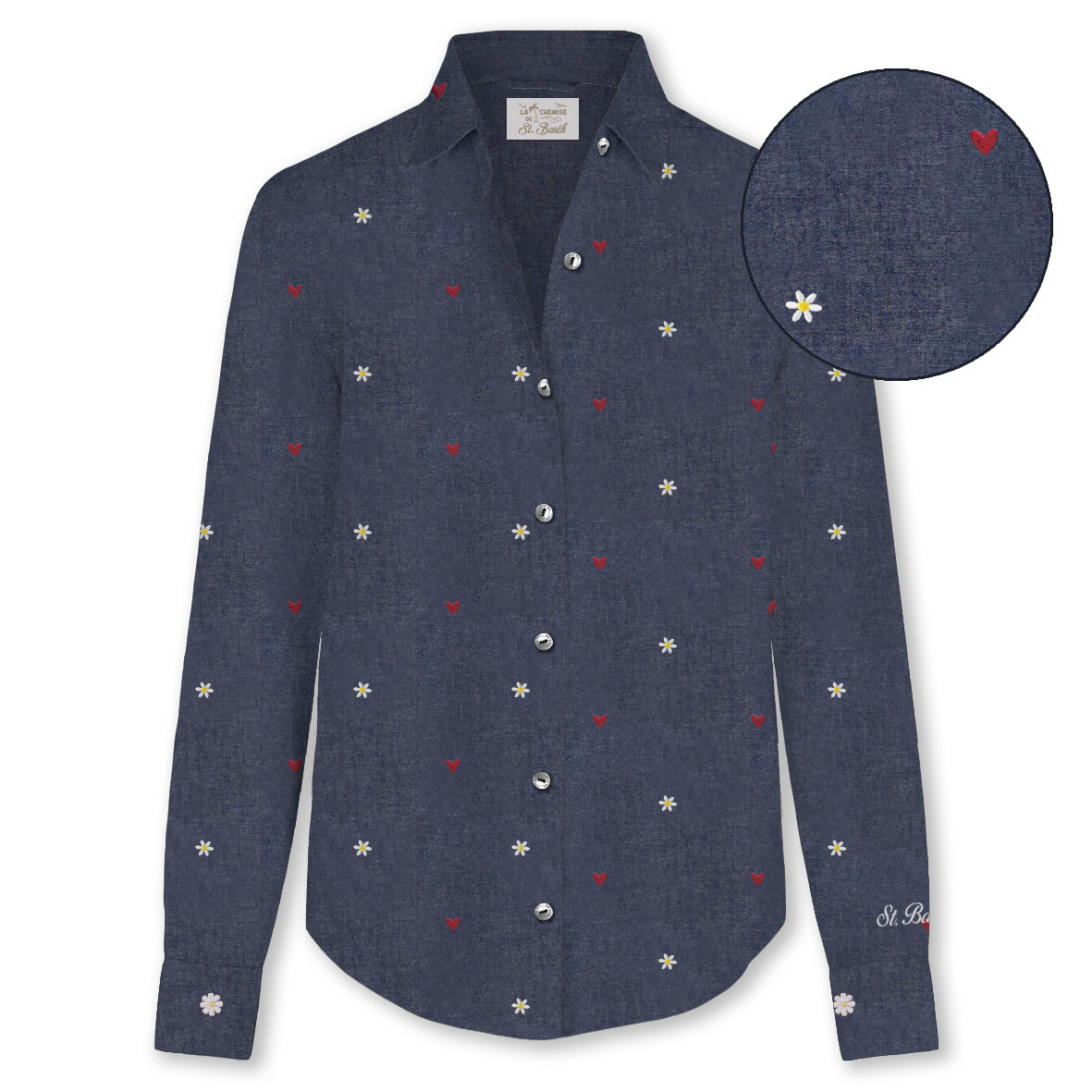Meredith Chambray Mini Floral Shirt